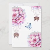 気まぐれなピンクのマグノリア ドライブバイシャワー 招待状 (裏面)