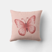 気まぐれなピンクの蝶 クッション (裏面)