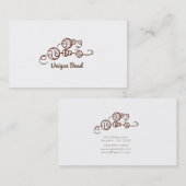 気まぐれなユニークなビーズのストリングビーズミニマル 名刺 (正面/裏面)