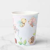 気まぐれなリトルラブバグ レインボー ブライダルシャワー 紙コップ (裏面)