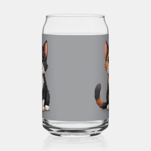 気まぐれな三色猫ちゃんのその生意気な態度 ガラス缶 (左)