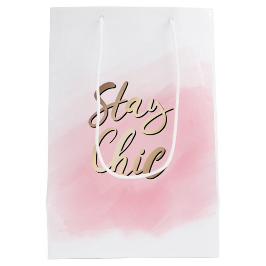 気まぐれな企業の食事提供をする女性 ミディアムペーパーバッグ (裏面)