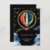 気まぐれな冒険 熱気球 バースデー サンキューカード (正面/裏面)