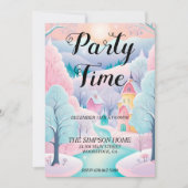 気まぐれな冬の不思議の国 クリスマス・パーティーへのご招待 招待状 (正面)