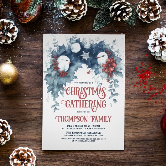 気まぐれな冬の鳥たちによるクリスマス・ホリデー・パーティー 招待状