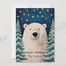 気まぐれな北極クマのホリデーカード シーズンカード