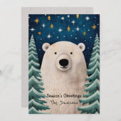 気まぐれな北極クマのホリデーカード シーズンカード (正面/裏面)