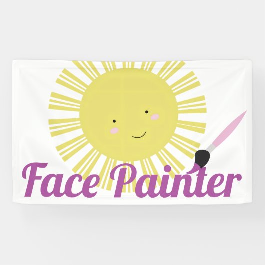 気まぐれな太陽の顔ペイントアーティスト 横断幕 (横)