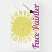 気まぐれな太陽の顔ペイントアーティスト 横断幕 (縦)