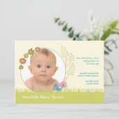 気まぐれな孔雀の写真 出生発表カード 案内状 (スタンド正面)