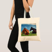 気まぐれな山の馬たち: ファインアートの旅 トートバッグ (正面(商品))