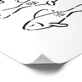 気まぐれな手描きのメディテレーニアンフィッシュアート ポスター (角)