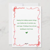 気まぐれな手描きの結婚＆メリークリスマス シーズンカード (裏面)