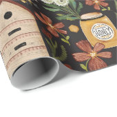 気まぐれな手描きの蜂の巣と蜂蜜 ラッピングペーパー (ロールコーナー)