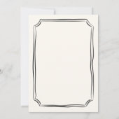 気まぐれな手描きの風変わりなリハーサルディナー 招待状 (裏面)