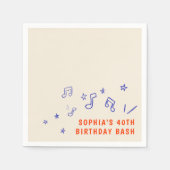 気まぐれな手描きイラスト 40歳の誕生日 スタンダードカクテルナプキン (正面)