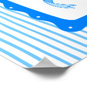 気まぐれな手描きコケティブルー・リボン・アート ポスター (角)