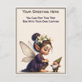 気まぐれな日常の感情を物語る本の妖精 ポストカード (正面)