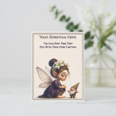 気まぐれな日常の感情を物語る本の妖精 ポストカード (スタンド正面)