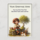 気まぐれな日常の感情を物語る絵本のようなアート ポストカード (正面)