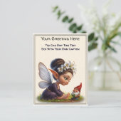 気まぐれな日常の感情を綴った絵本のような妖精 ポストカード (スタンド正面)