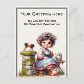 気まぐれな日常の感情を込めた ヴィンテージ アート ポストカード (正面)