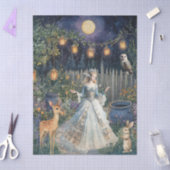 気まぐれな森の動物たちと妖精のデコパージュペーパー 薄葉紙 (クラフト)