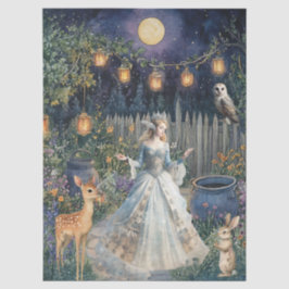 気まぐれな森の動物たちと妖精のデコパージュペーパー 薄葉紙
