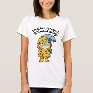 気まぐれな気分の天気予報の漫画Tシャツ Tシャツ