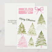 気まぐれな水彩画のクリスマス カップルカード シーズンカード (正面/裏面)