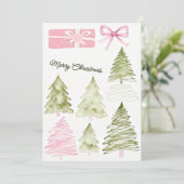 気まぐれな水彩画のクリスマス カップルカード シーズンカード (スタンド正面)