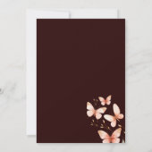 気まぐれな水彩画のピンクの蝶のベビーシャワー 招待状 (裏面)