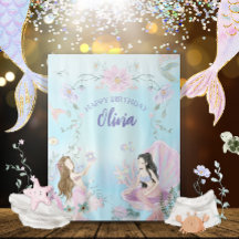 気まぐれな水彩画の人魚の誕生日パーティー