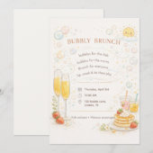 気まぐれな泡立つ朝食のご招待 招待状 (正面/裏面)