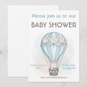 気まぐれな熱気球のベビーシャワー招待状 招待状 (正面/裏面)