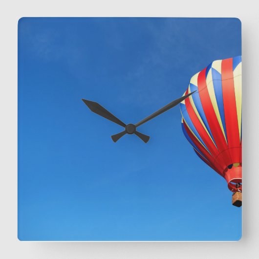 気まぐれな熱気球 スクエア壁時計 (正面)