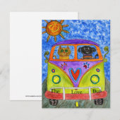 気まぐれな犬と猫のグリーティングカード 招待状 (正面/裏面)