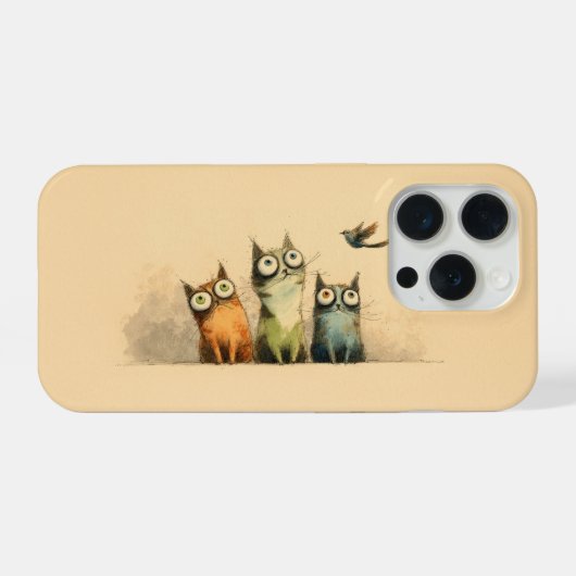 気まぐれな猫たち - 幻想的な猫の芸術 iPhoneケース (裏面横)
