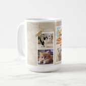 気まぐれな猫のコラージュ コーヒーマグカップ (正面左)