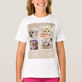 気まぐれな猫のコラージュ Tシャツ