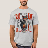 気まぐれな猫Tシャツ - 気にしない主義 Tシャツ (正面)