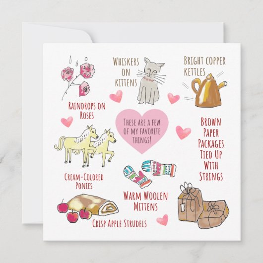 気まぐれな私の好きなもの手描きバレンタイン シーズンカード (正面)