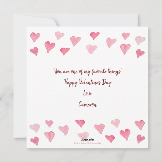 気まぐれな私の好きなもの手描きバレンタイン シーズンカード (裏面)