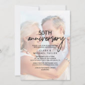 気まぐれな筆跡 | ぼやけた写真の記念日 招待状 (正面)