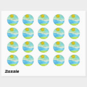 気まぐれな素朴な太陽の風景画 ラウンドシール (シート)