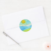 気まぐれな素朴な太陽の風景画 ラウンドシール (封筒)