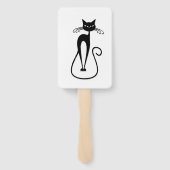 気まぐれな細身の黒猫 ハンドファン (裏面)