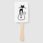 気まぐれな細身の黒猫 ハンドファン (正面)