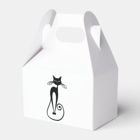 気まぐれな細身の黒猫 フェイバーボックス (正面サイド)