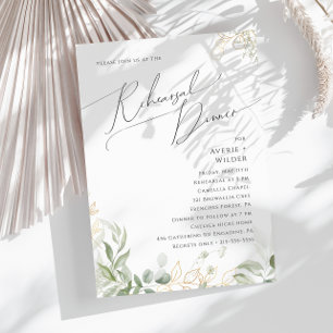 気まぐれな緑と金   リハーサルディナー 招待状